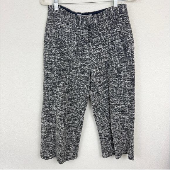 M.M. Lafleur Womens Pippa Crop Pants Size 8 Boucle Tweed Wide Leg Gray - Picture 1 of 7